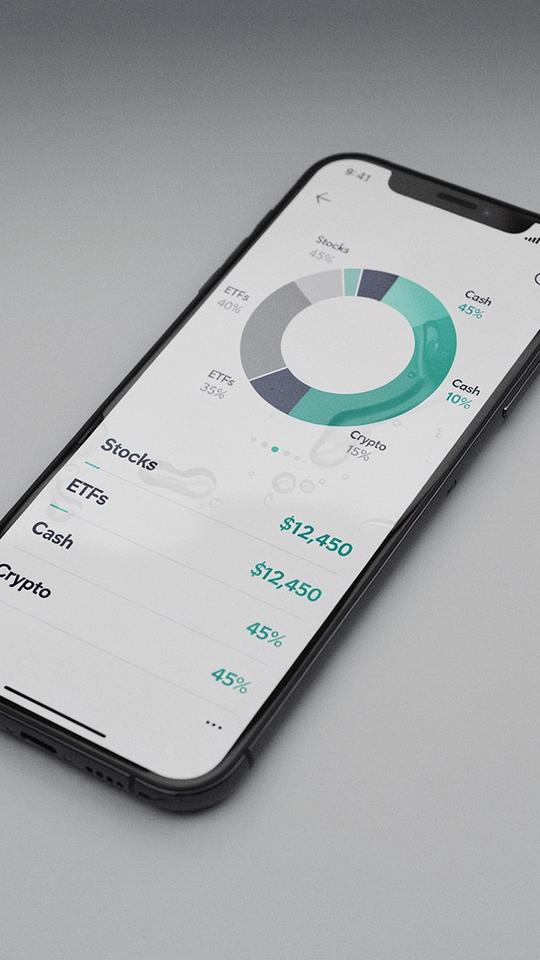 Mockup: Allokation mit Donut-Chart und Kategorien