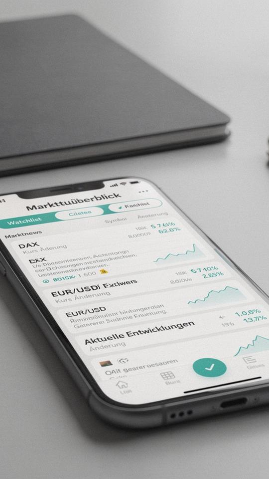 Mockup: Markt-Feed mit Watchlist-Updates